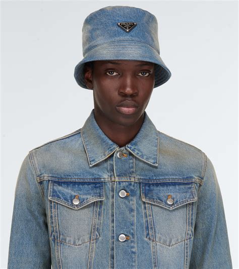 hat bucket prada|Prada denim bucket hat.